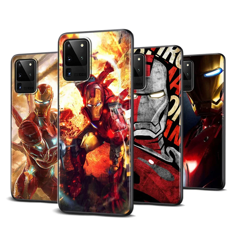 

Marvel Superhero Lron Man For Samsung Galaxy Note 20 10 9 8 S21 S10 S10E S9 S8 S7 FE Ultra Lite Plus Pro Black 5G Phone Case