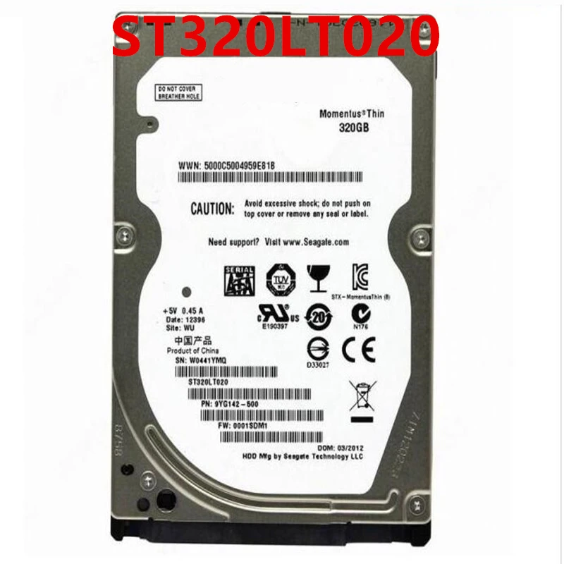 

Almost New Original HDD For Seagate 320GB 2.5" SATA 3 Gb/s 16MB 5400RPM For Internal Hard Disk For Notebook HDD For ST320LT020