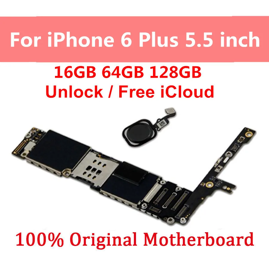 16 Гб 64 Гб 128 ГБ для iPhone 6 Plus материнская плата, для iPhone 6 Plus материнская плата полностью протестированная логическая плата с/без Touch ID