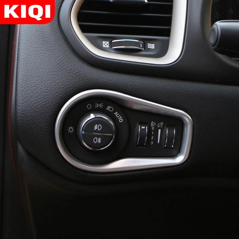 Jeep Renegade 2013-2019 Headlight Adjustment Button Frame Cover - Interior Matte Decoration for Auto Accessories and Car Styling image 3