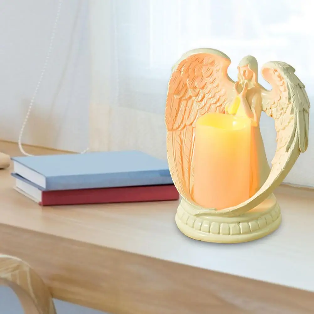 Статуя молитвенного ангела из смолы электронный подсвечник украшения для