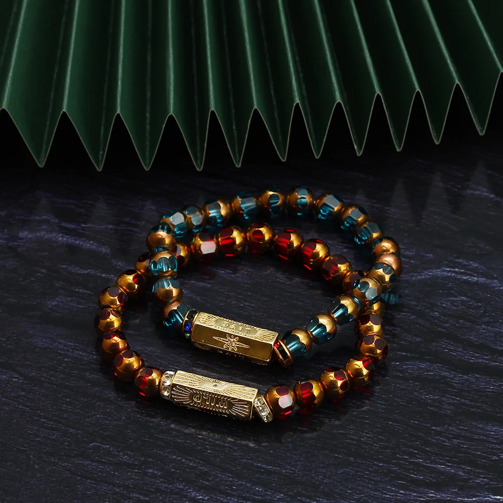 

Wish Card 13 Style Fashion Bracelet for Women Colorful Glass Bracelet Men Jewelry Pendant Accessories New Arrival