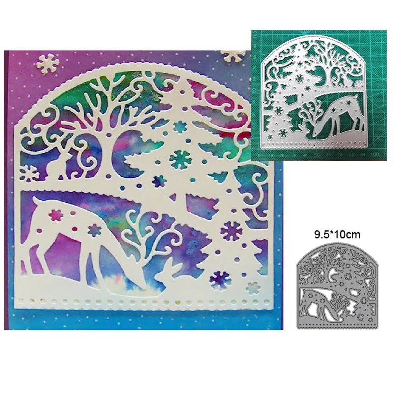 

Trees and Deer Christmas 2022 Metal Cutting Scrapbook Mold Making Greeting Card Craft DIY Art Paper Cutting