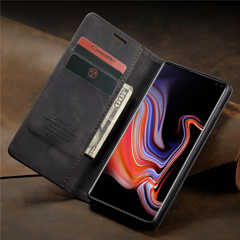 Кожаный чехол для samsung Galaxy S10 Plus, кожаный чехол-книжка на магните для samsung Note 10 Plus, флип-чехол S8 S9 Note10
