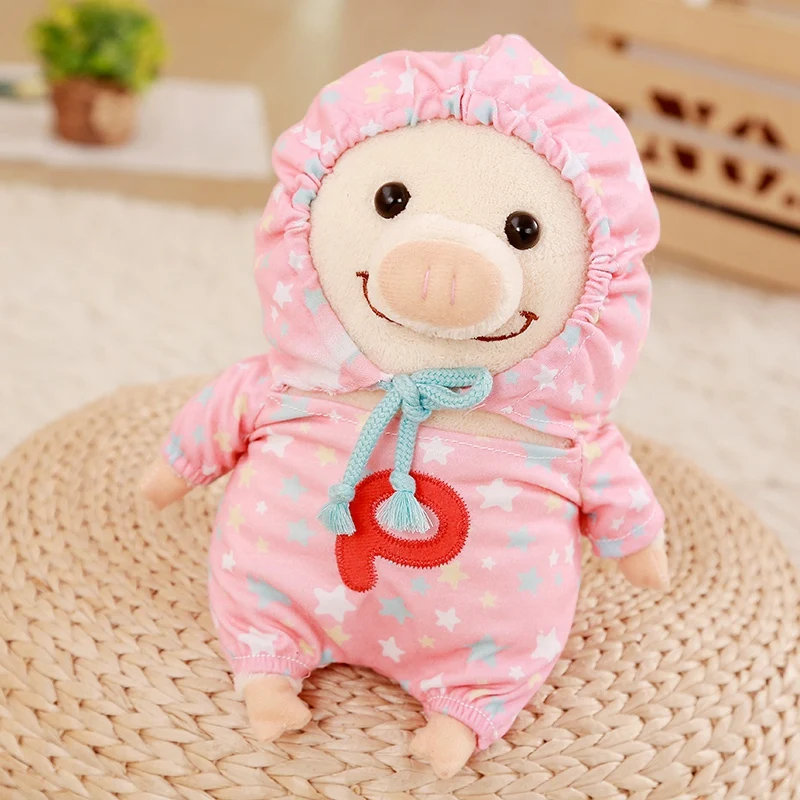 

25cm Cartoon Cute Pig with Clothes Plush Toys Stuffed Kawaii Animal Doll Soft Baby Accompany Pillow for Kids Girls Birthday Gift