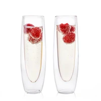 german style double walled wedding champagne flute red wine glass restaurant liqueur rum sparkling wine cup bar cocktail glass