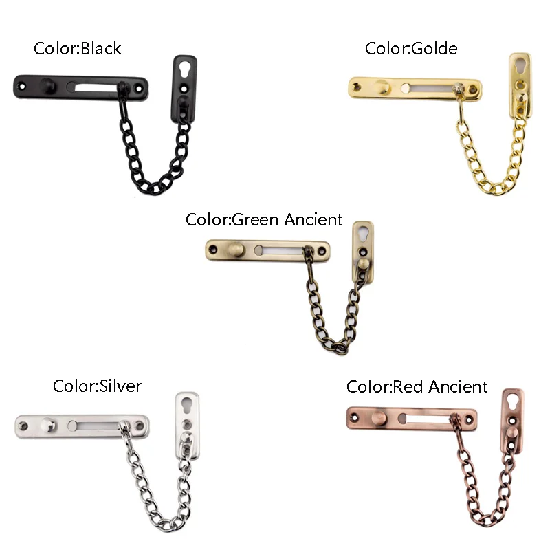 

Chain Door Lock,Inside Door Latch Guard Keyless Lock Add Extra Security with Spring Anti-Theft Press Lock Door Hardware for Home