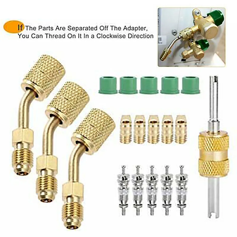 

Newly Universal R410A Adapter Mini Split Adapter Fitting Kit With Valve Core Remover Gaskets Tools Accessories