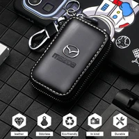 car logo key case leather auto coin purse multi function key bag accessories for mazda 3 axela 2 speed 6 atenza mx5 323 cx5 cx30