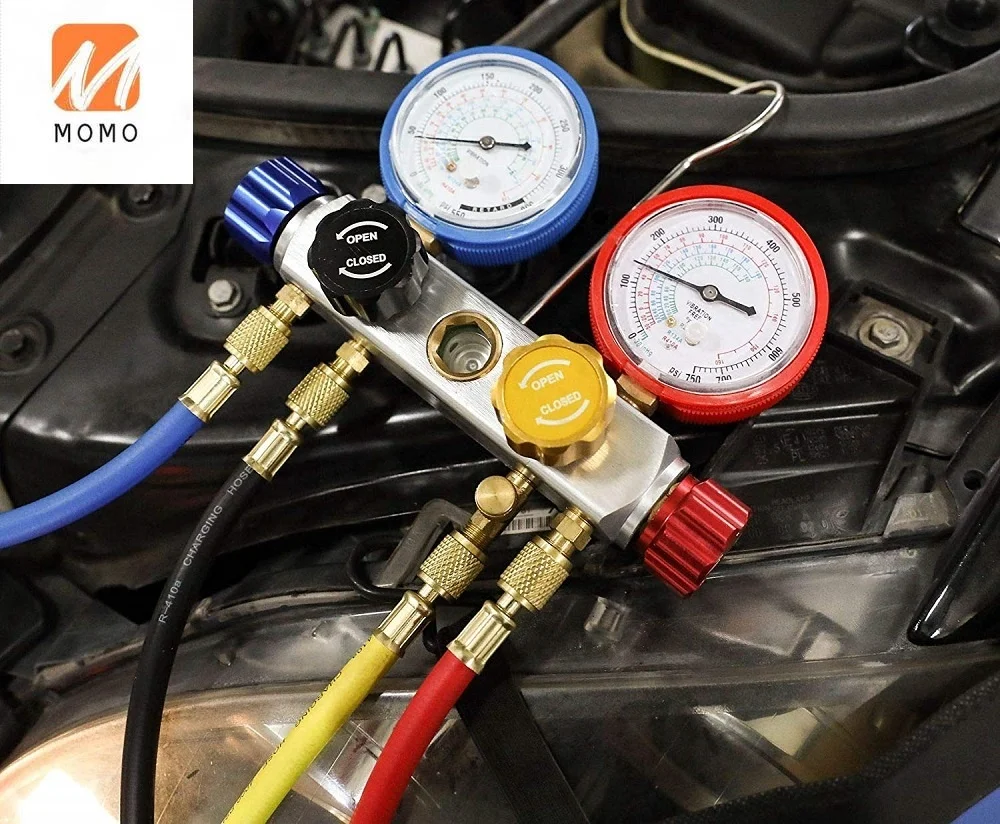 

Manifold Gauge Set for Freon Charging and Vacuum Pump Evacuation