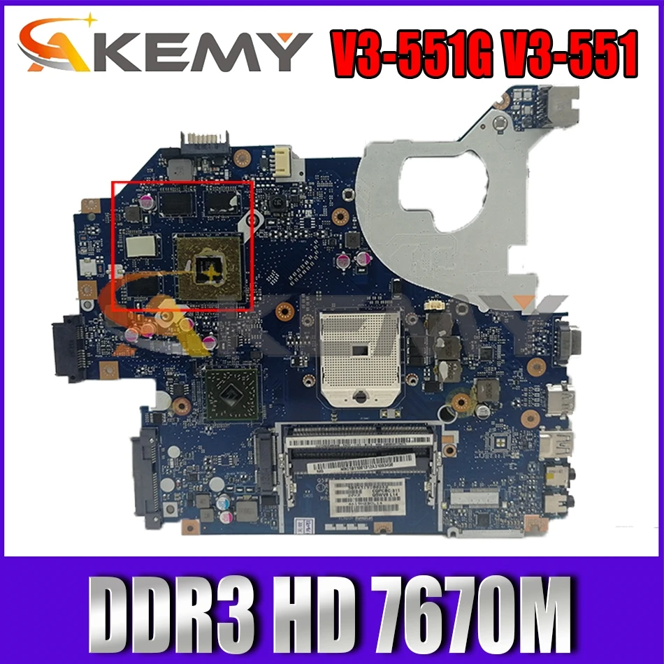 

AKEMY NBC1811001 Q5WV8 LA-8331P motherboard For Acer ASPIRE V3-551G V3-551 laptop motherboard DDR3 HD 7670M full tested