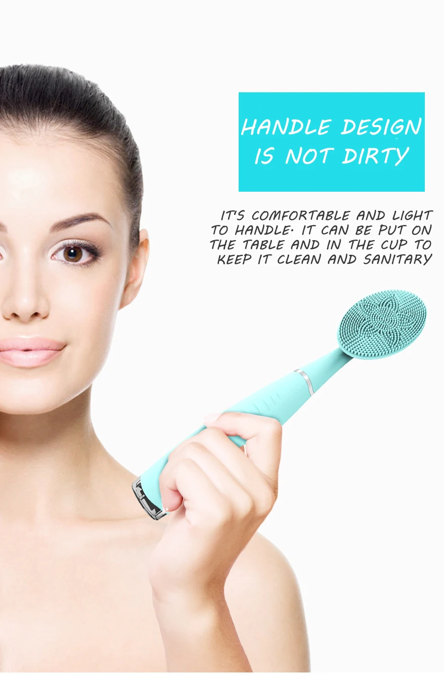 Beauty Instrumen Sonic Щетка для очищения лица Вибрация Мини Очиститель силиконовая