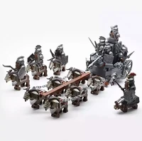 fantasy movie lotr evil dwarf building blocks figures goat boar mount animal medieval chariot soldier accessories mini brick toy