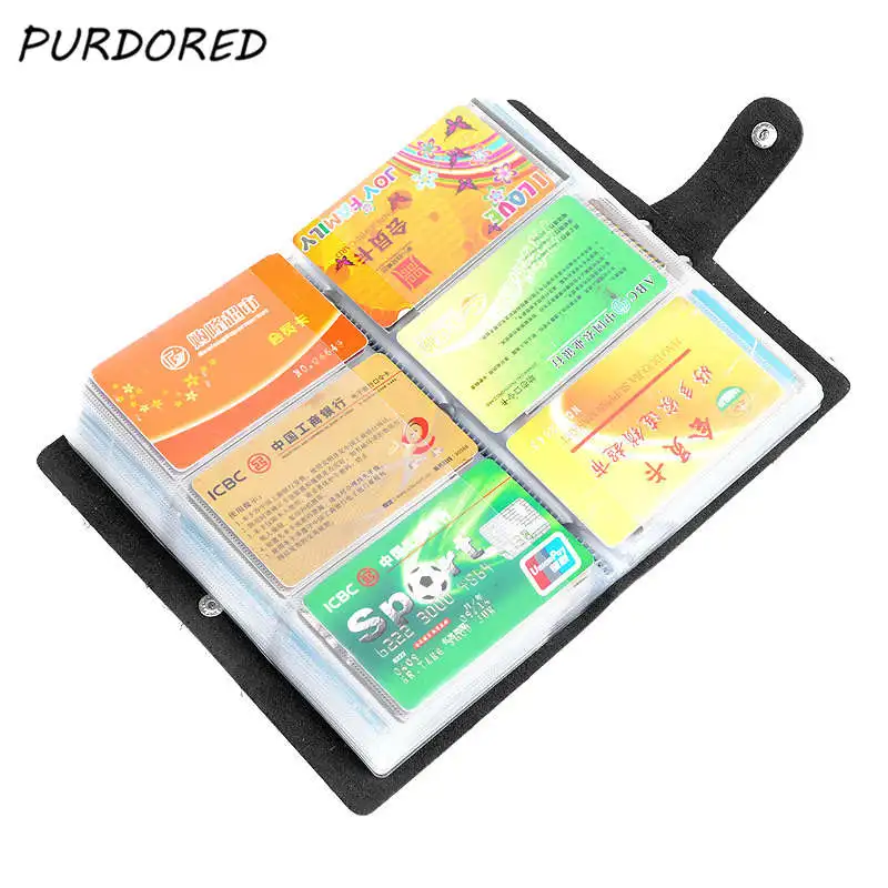 

PURDORED 1 Pc 156 Bits Credit Card Holder PU Leather Unisex Business Card holders women men Credit Card Bag Carteira Mujer
