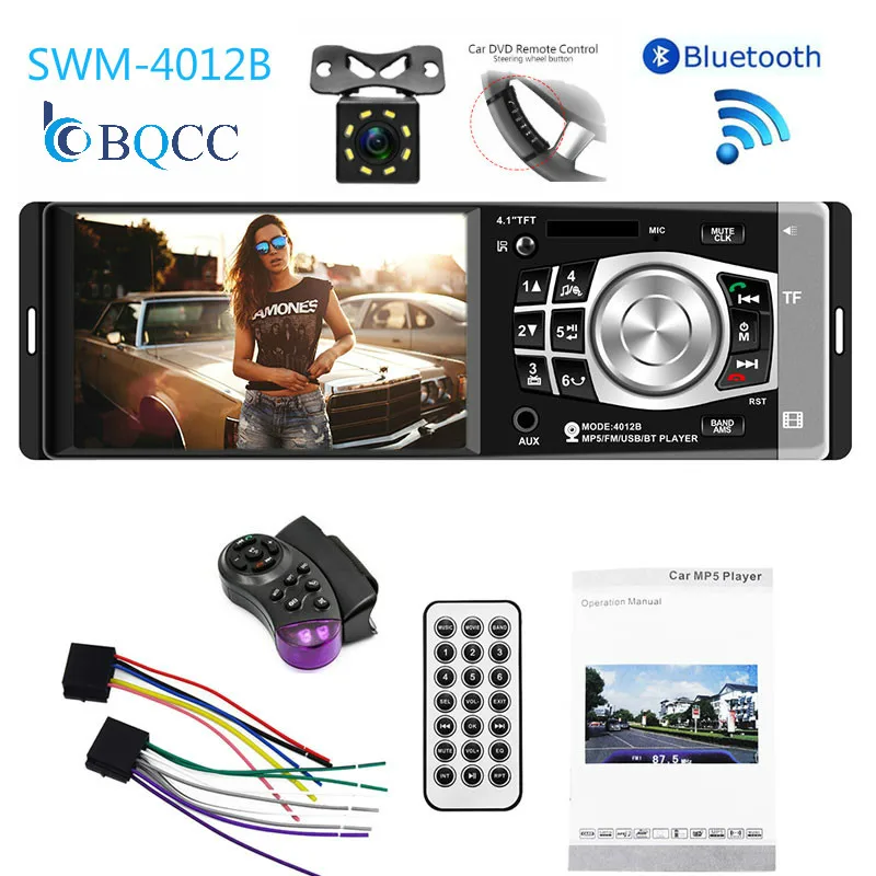 Автомагнитола стерео MP3 плеер с 4 &quotTFT экраном 1 Din Bluetooth камерой заднего вида