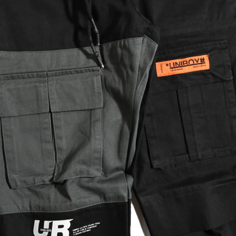 Брюки карго мужские с карманами составного кроя|Брюки-карго| |