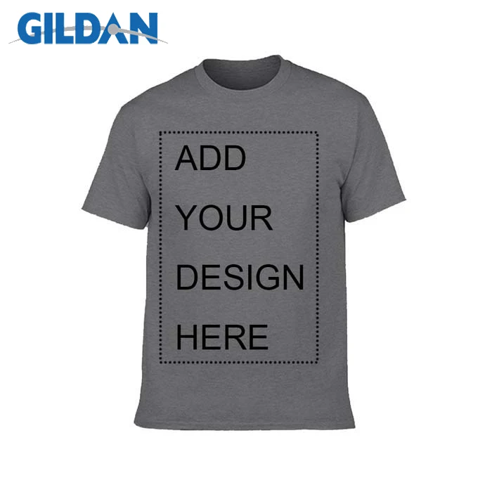 Charcoal Color GILDAN бренд индивидуальные мужские футболки печать ваш собственный дизайн Высококачественная дышащая хлопковая футболка для мужчин плюс размер XS-3XL - Цвет: Charcoal Color