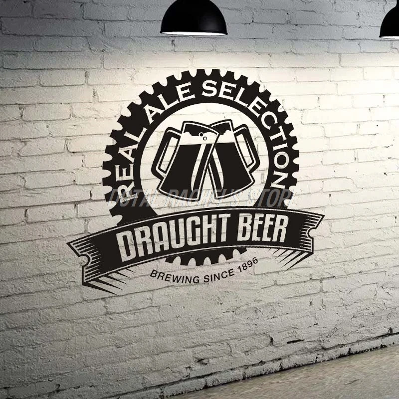 

Пивной магазин Стикеры разливного пива настоящий эль выбор Винтаж магазин вывеска для декора Ретро Бар Паб плакат виниловая наклейка