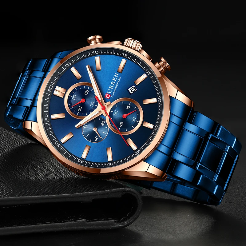 New CURREN Top Brand Luxury Men's Watches with Chronograph Male Clock Steel Sports Watch Men Quartz Wristwatch Relogio Masculino 6 New CURREN Top Brand Luxury Men's Watches with Chronograph Male Clock Steel Sports Watch Men Quartz Wristwatch Relogio Masculino 6
