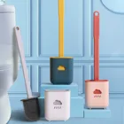 Силиконовая щетка для унитаза, мягкая щетина, настенный держатель для щетки для ванной комнаты и туалета, инструмент для очистки, прочный термопластичный каучук # p4