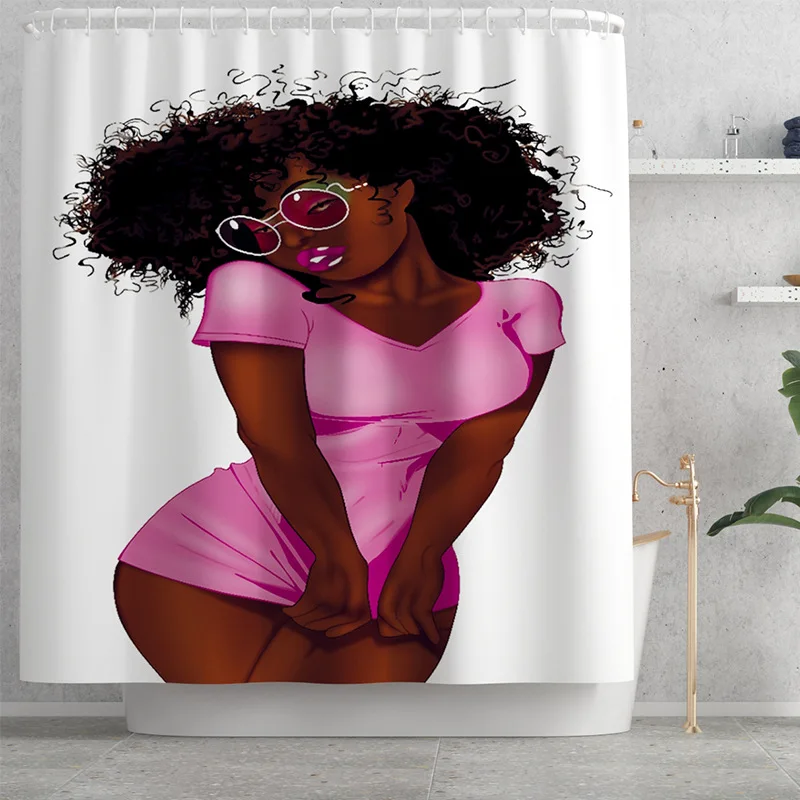 Набор водонепроницаемых штор для душа с Африканской девушкой впитывающие