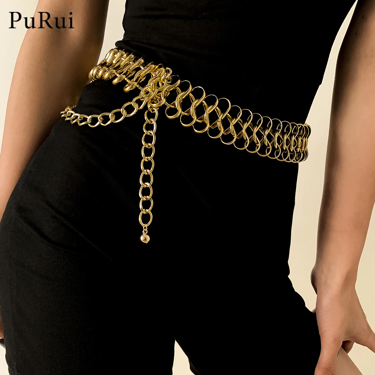 

Punk Charm Large Chunky Chain Waist Chain for Women Metal Gold Color Thick Chain Waistband Harness Belly Chains Body Jewelry