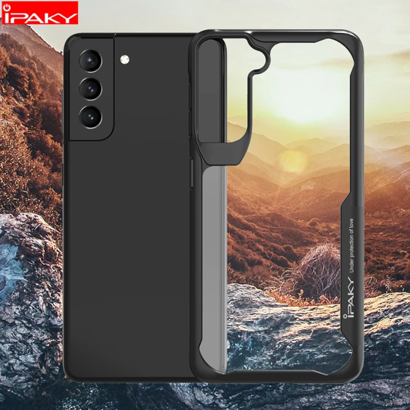 

Чехол IPAKY для Samsung S21, чехол S21 Plus, акриловый смешанный противоударный прозрачный чехол с подушкой безопасности для Samsung Galaxy S21 Ultra, чехол
