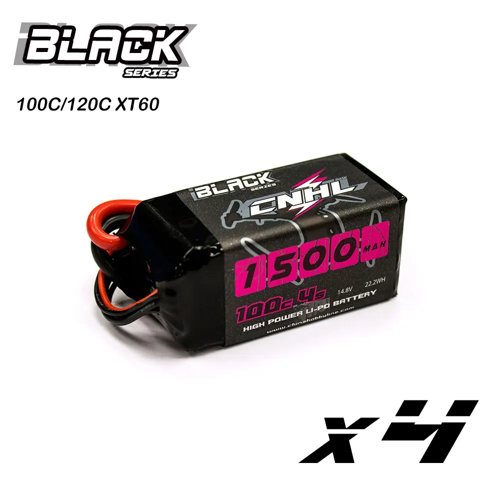 

4PCS CNHL 4S 1500mAh 14.8V Lipo Battery 100C 120C With XT60 Plug Black Series For RC FPV Airplane Quadcopter Drone Helicopter