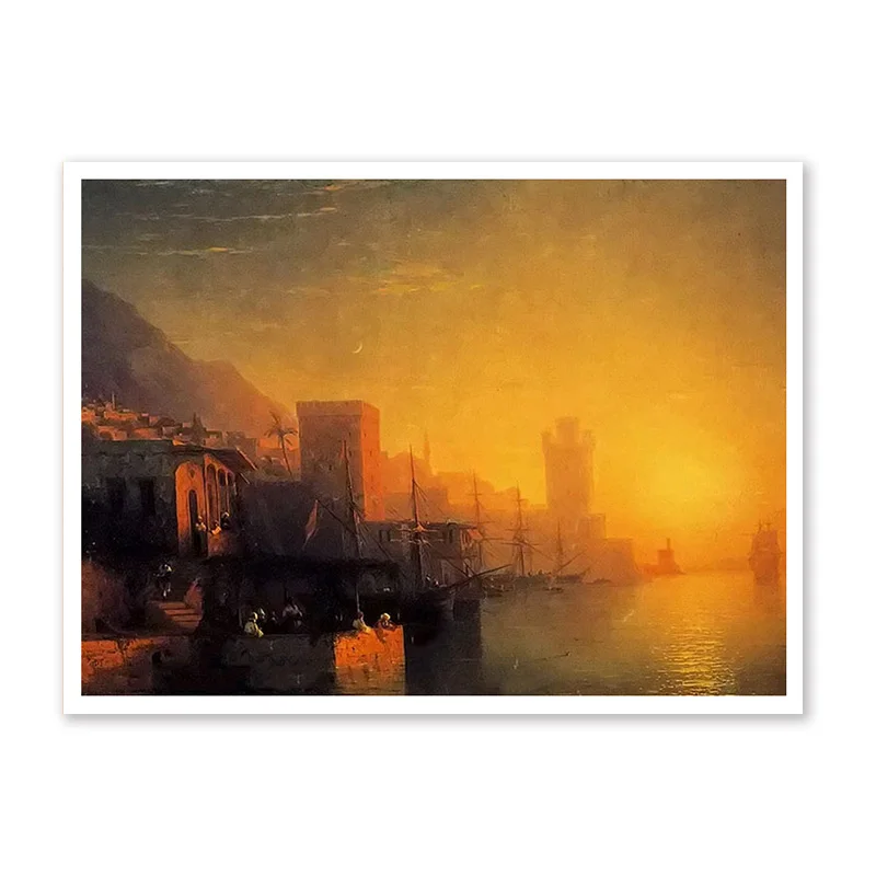 diy painting by numbers ivan constantinovich aivazovsky rhodes academism landscape dencorative paint adult hand drawing | Дом и сад