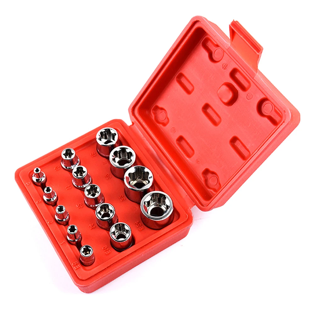 14pcs Tamper Proof E4-E24 Torx Star Bit Socket Set Female E Type Metric Professional Standard Multi-function KaariFirefly | Инструменты