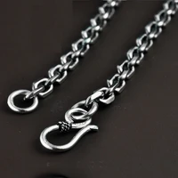 real silver clasic round chain necklace for men male s925 sterling silver round link necklace thai silver chain necklace jewerly