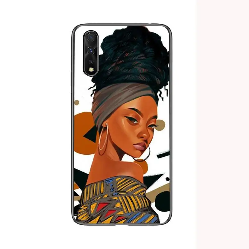 

Fashion Beautiful Black Afro Girls Phone Case For Huawei P9 P10 P20 P30 P40 Lite 2017 Pro SMART2019 Cover Fundas Coque