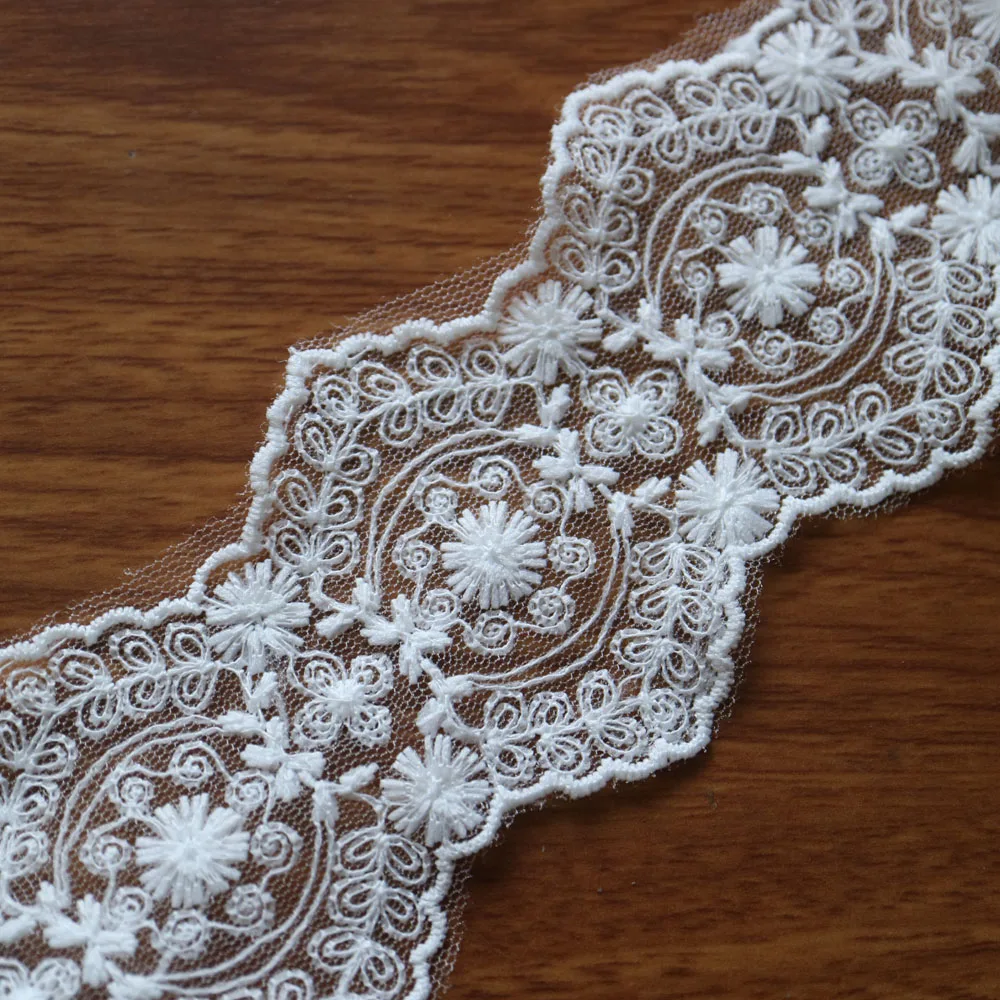 5 ярдов вышивка хлопковые кружевные украшения для одежды мягкие цветочные и