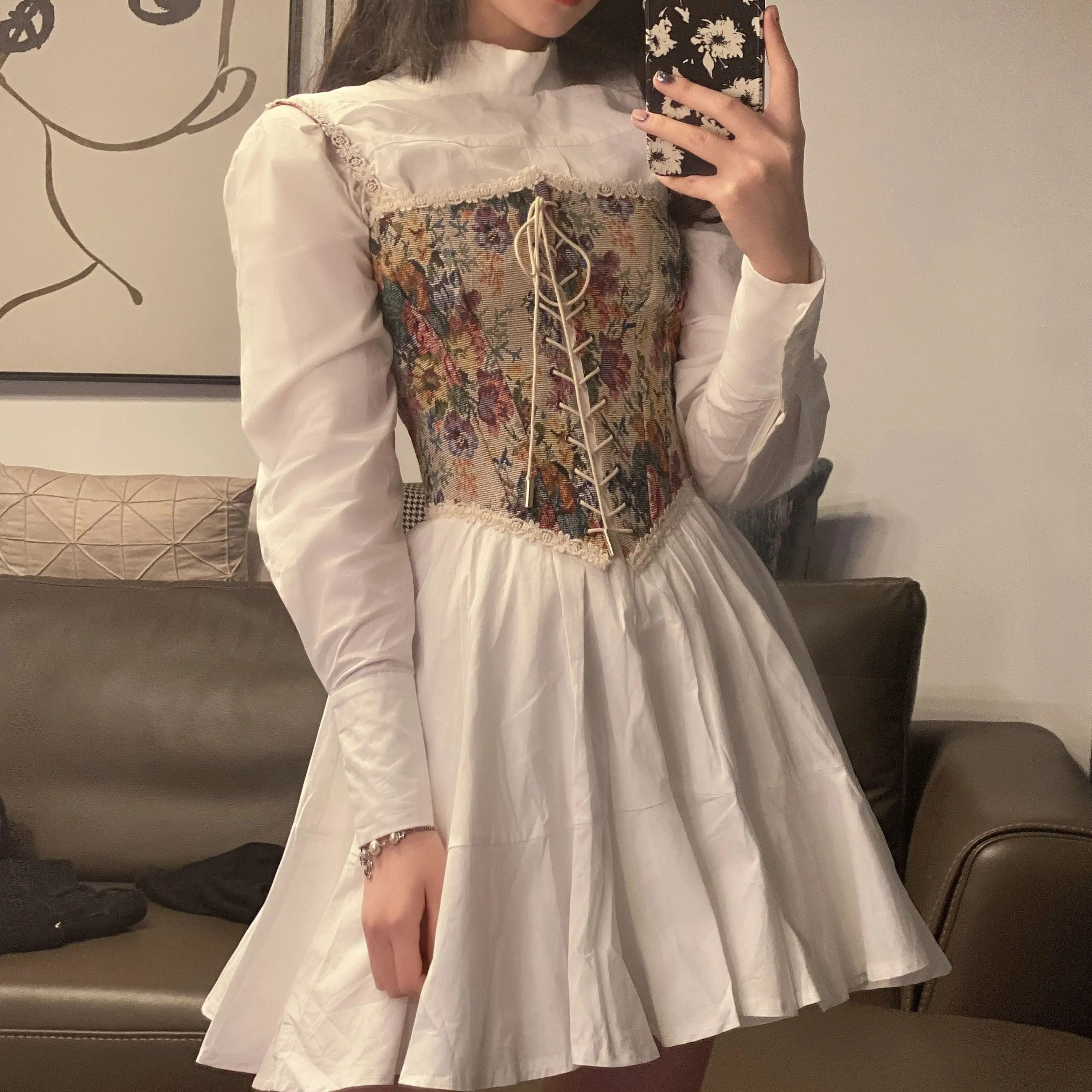 

Винтажное милое платье COOLFEL в Корейском стиле, женское Элегантное повседневное летнее Мини-платье с цветочным принтом, Бандажное праздничн...