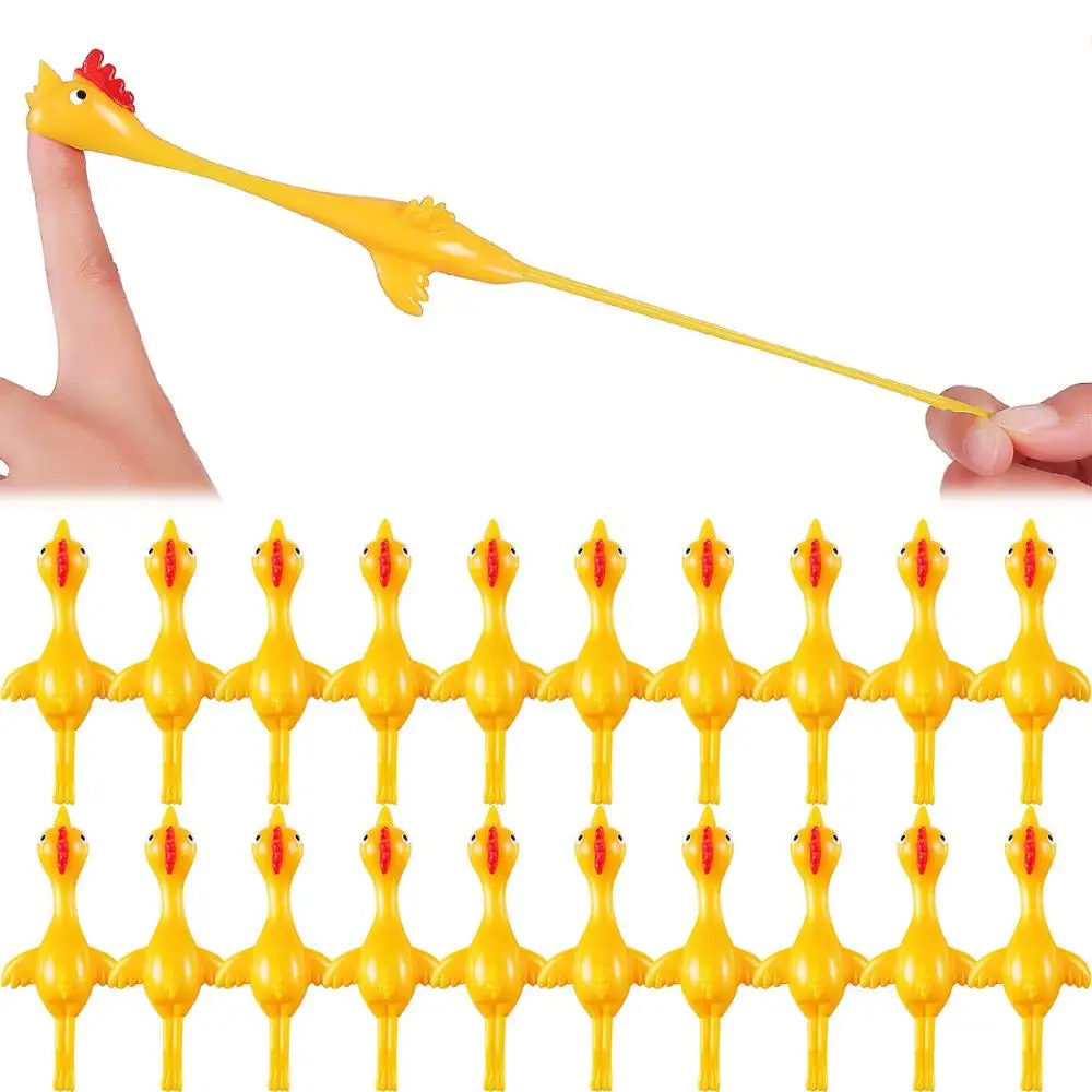 

Funny Laugh Rubber Chicken Stretchy Flying Turkey Finger Birds Sticky Toy