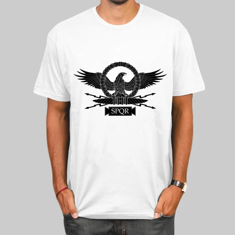 SPQR Римский гладиатор имперский Золотой орел футболки летняя модная футболка с