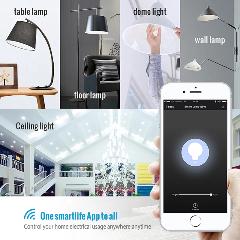 NEO COOLCAM NAS-LB01W 10W WiFi Smart Light Bulb Home Automation RGB Lamp Work With Life APP RGB+White Dimmable | Безопасность и