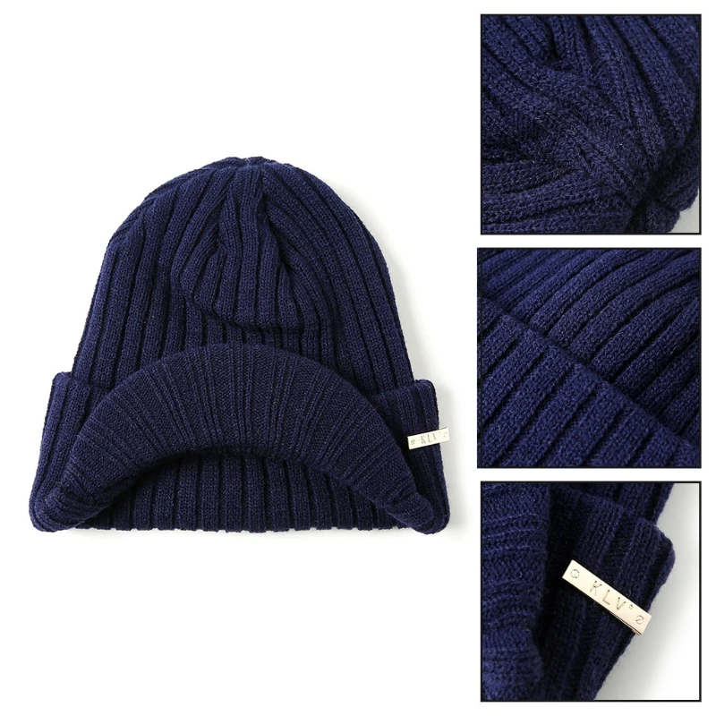 Мужские и женские зимние шапочки, шапка Skullies, зимняя теплая вязаная шапка с козырьком