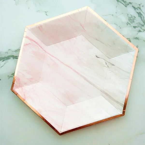 Одноразовая посуда из розового золота 160 шт.|Одноразовая для вечеринок| |