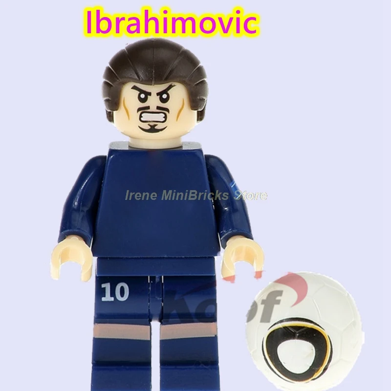 Ibrahimovic Football Player Cristiano Ronaldo Neymar Beckham Kobe Bryant Messi Pogba Modric Labron James Toys For Children Building Blocks - Цвет: Ibrahimovic