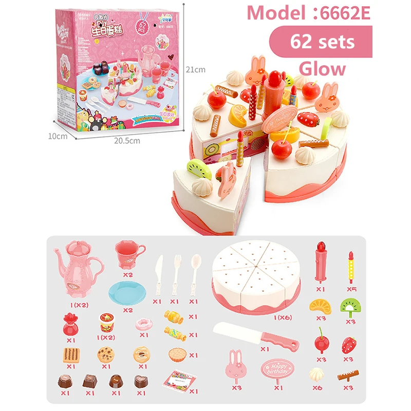 

Kids Boy Girl Toy Singing Lights Happy Cutting Birthday Cake Children's Pretend Play Kitchen Music Toys Afternoon Tea Dessert