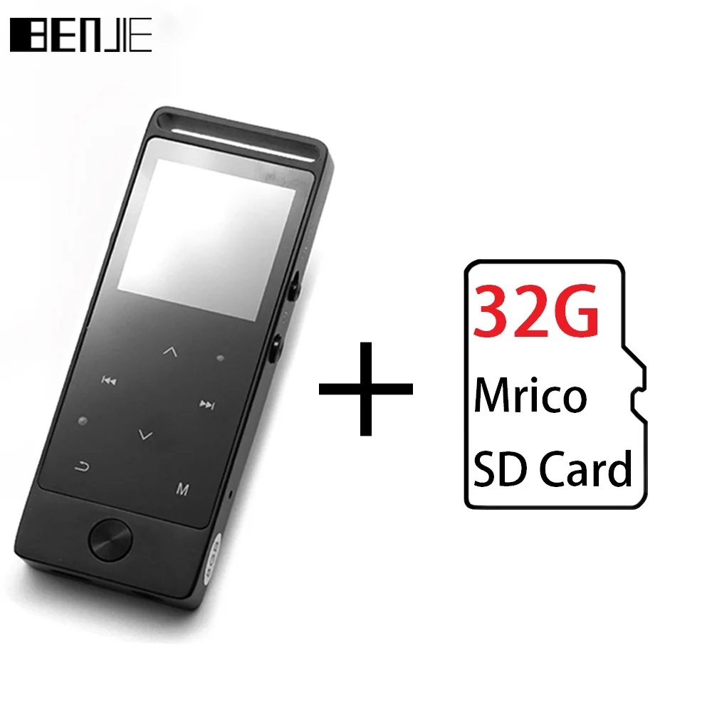 S8 with 32G TF Card BENJIE X3 S8 металлический Bluetooth MP3-плеер портативный аудио 4 ГБ 8 ГБ музыкальный плеер со встроенным динамиком fm-радио, рекордер, электронная книга, часы - Цвет: S8 with 32G TF Card
