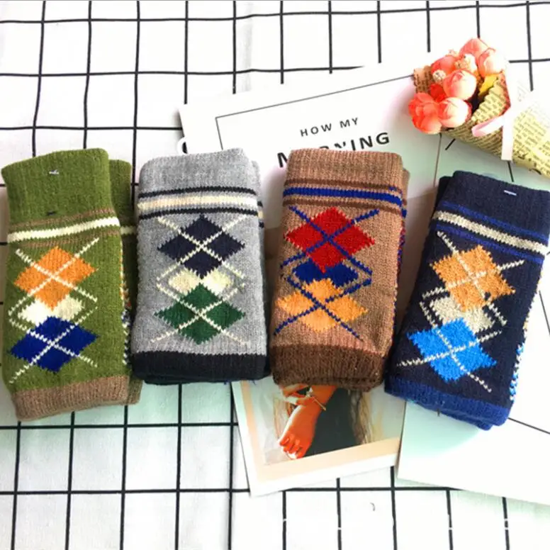Женские зимние перчатки вязаные крючком из искусственной шерсти теплые митенки