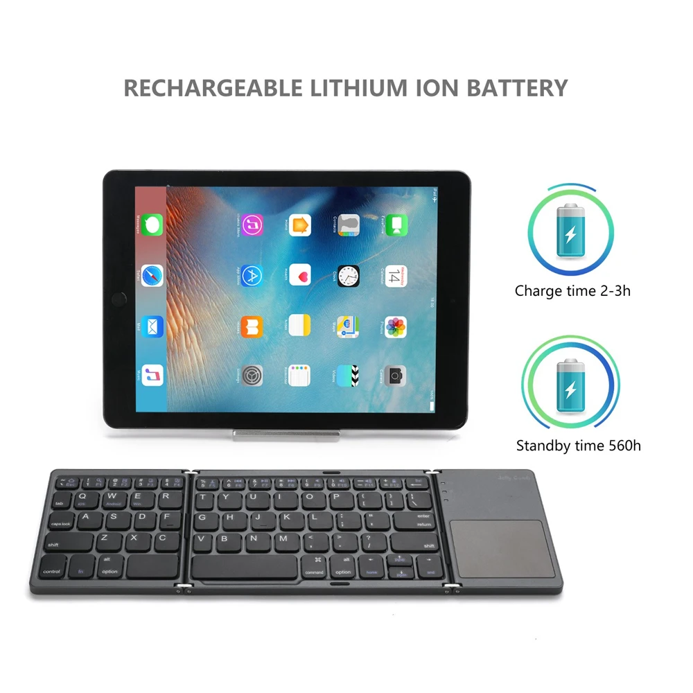 Портативная Складная Bluetooth клавиатура складная беспроводная для IOS Android Windows ipad