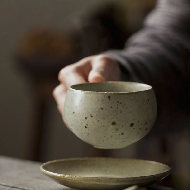 

Vintage Coffee Cup and Saucer Porcelain Pottery Office Japanese Tea Cups with Saucer Taza Cafe Ceramica Home Drinkware QAB50BD