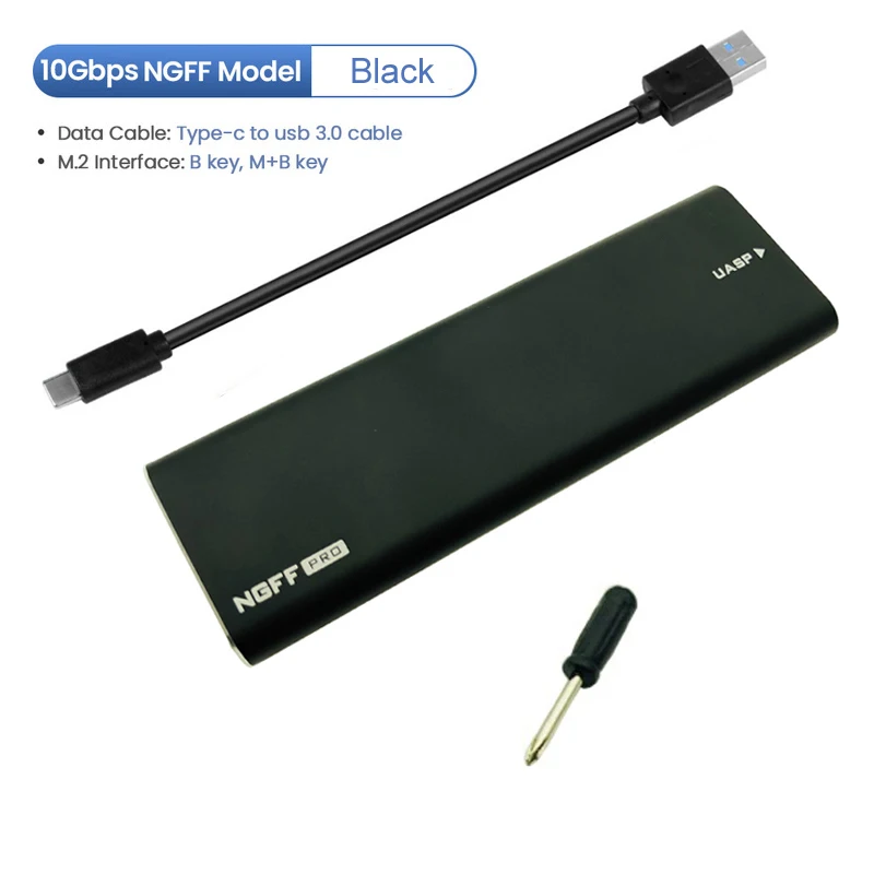 Black NGFF A-C wire H1111Z M2 SSD чехол NVME корпус M.2 для usb type C 3,1 SSD адаптер для NVME PCIE NGFF SATA M/B Ключ SSD диск коробка M.2 SSD чехол - Цвет: Black NGFF A-C wire
