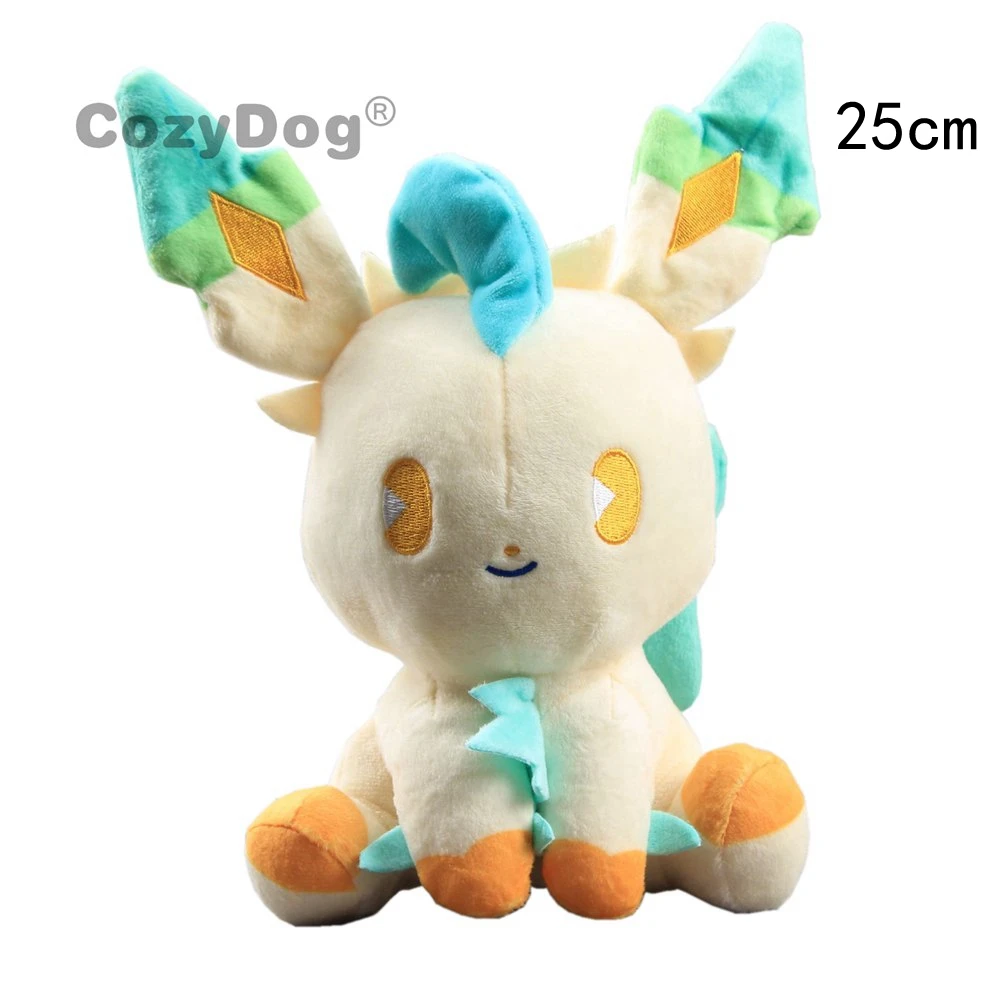 Leafeon 10 стилей Иви и Пикачу Плюшевые игрушки куклы Мягкие животные плюшевые игрушки 22-25 см Vaporeon Leafeon Плюшевые куклы дети мальчик подарок - Цвет: Leafeon