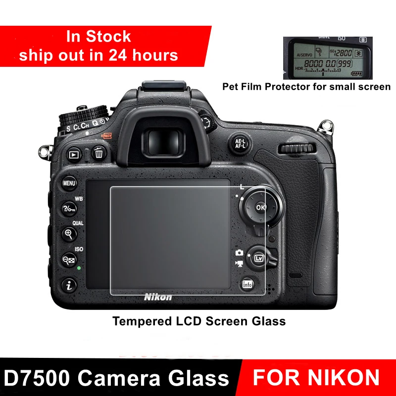 Закаленное стекло для камеры Nikon D7500 защитное самоклеящееся основной ЖК дисплей +