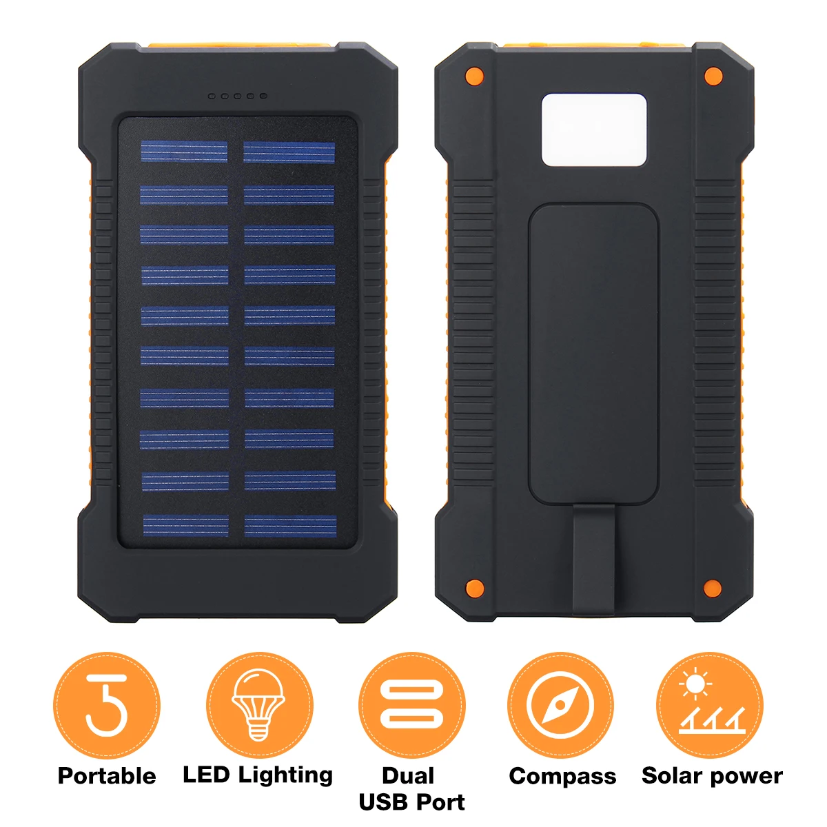 20000mah Солнечное Мощность банк Водонепроницаемый двойной usb-порт для зарядки с