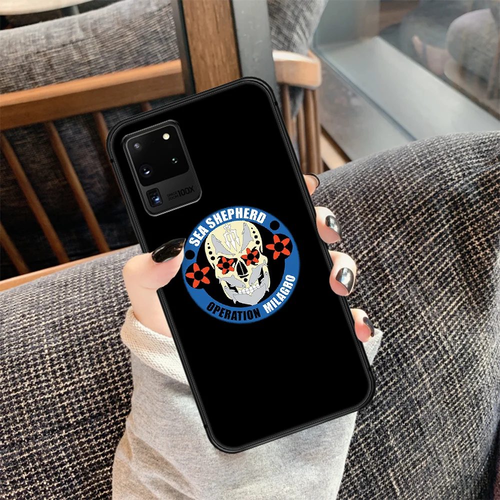 

Sea Shepherd Phone Case Cover Hull For Samsung Galaxy S 7 8 9 10 e 20 FE edge uitra plus Note 9 10 20 black Bumper Fashion Cell